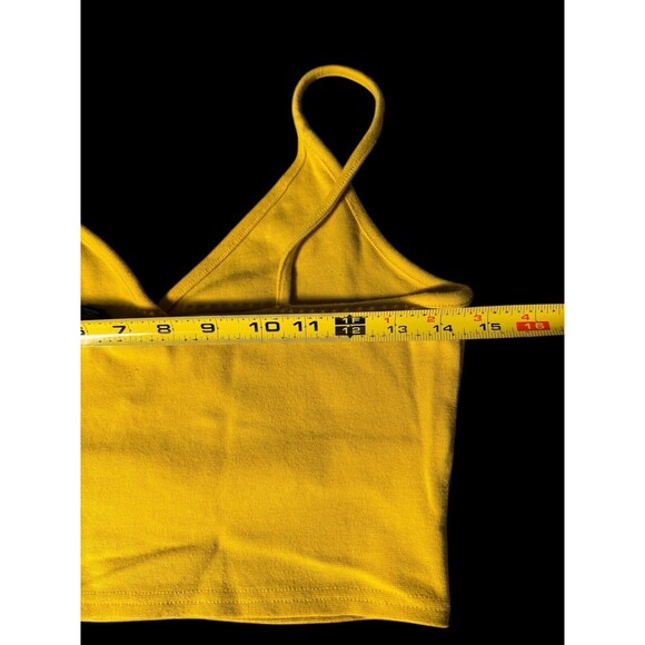 Mossimo Sports Bra VTG 90s Y2K Tube Tank Top yellow cotton Stretch size M VTG - Picture 3 of 14